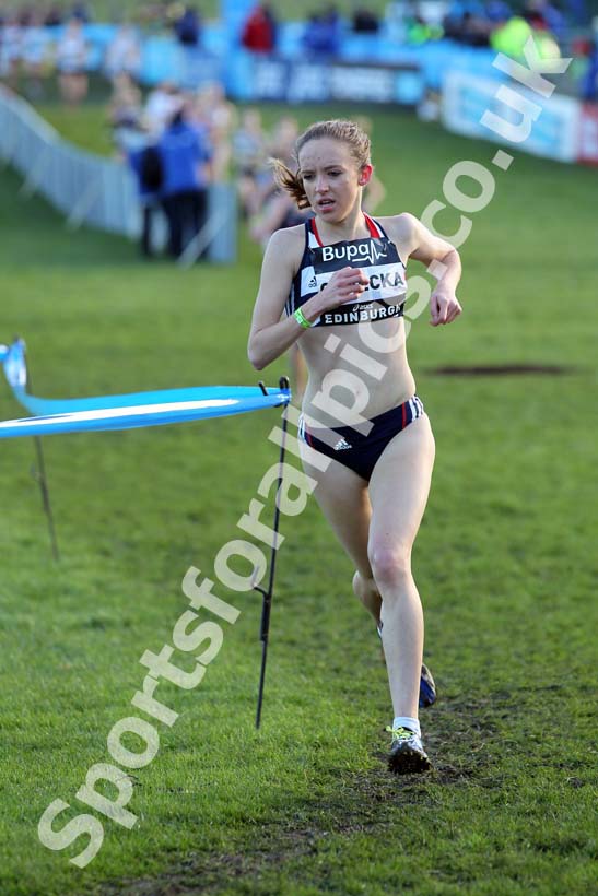 Emelia Gorecka on her way to winning the Junior Women BUPA Great Edinburgh Cross Country.